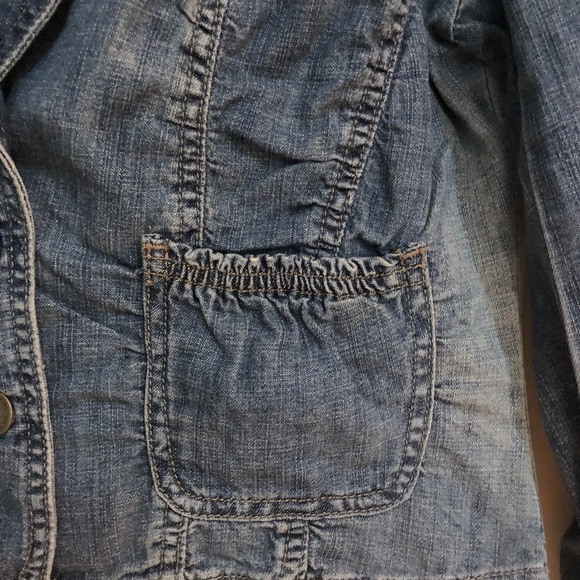 NEW Vintage DKNY Denim Crop Jacket Distressed Med - Picture 5 of 11